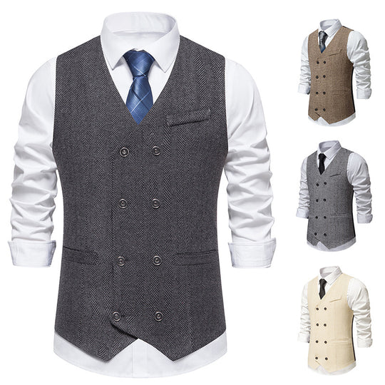 Herren elegante Weste im klassischen Hahnentrittmuster EB