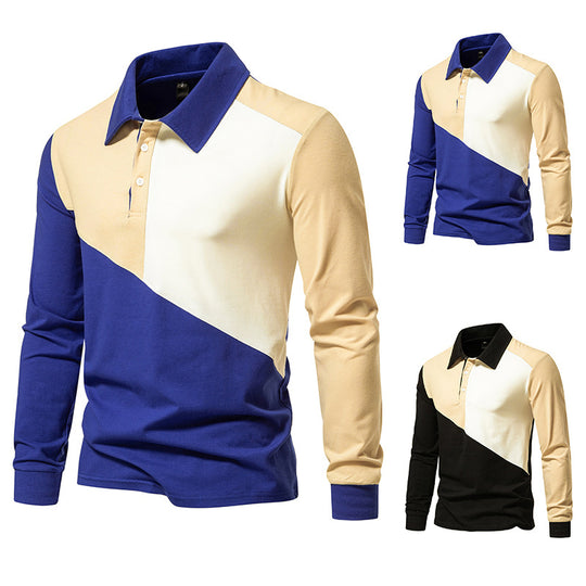 Herren Poloshirt mit modernem Farbblockdesign und komfortablem Schnitt EB