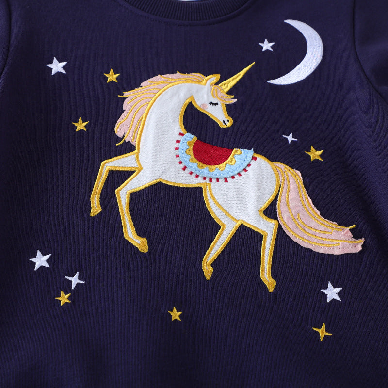 Mädchen Sweatshirt mit zauberhaftem Einhorn-Design EB