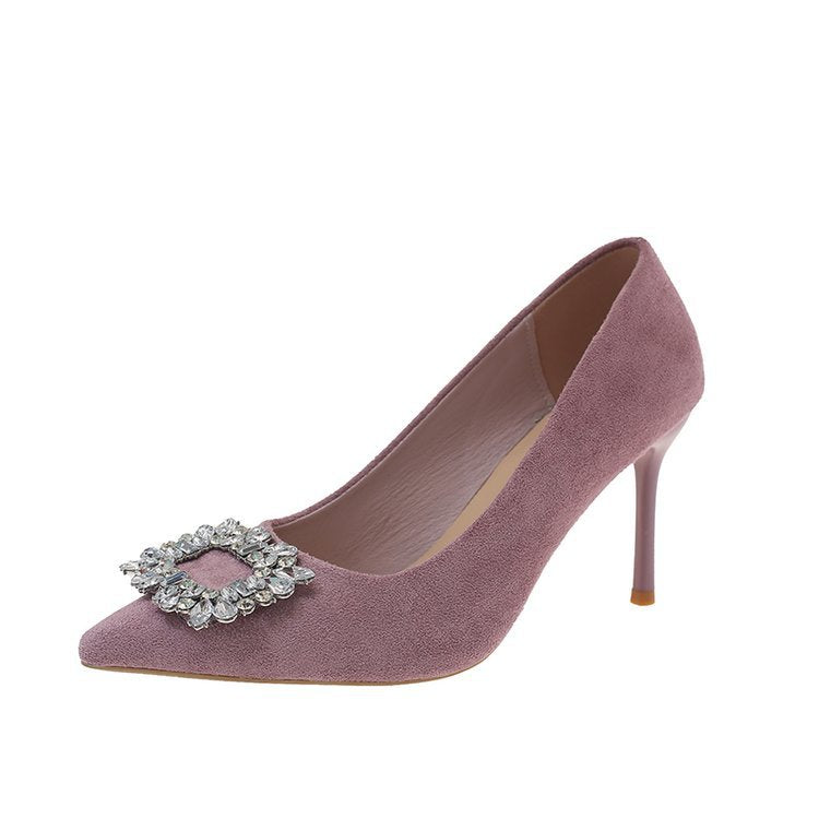 Damen elegante Pumps mit funkelndem Schmuckdetail EB