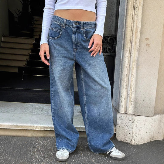 Damen Weit geschnittene Jeans im lässigen Oversized-Stil EB