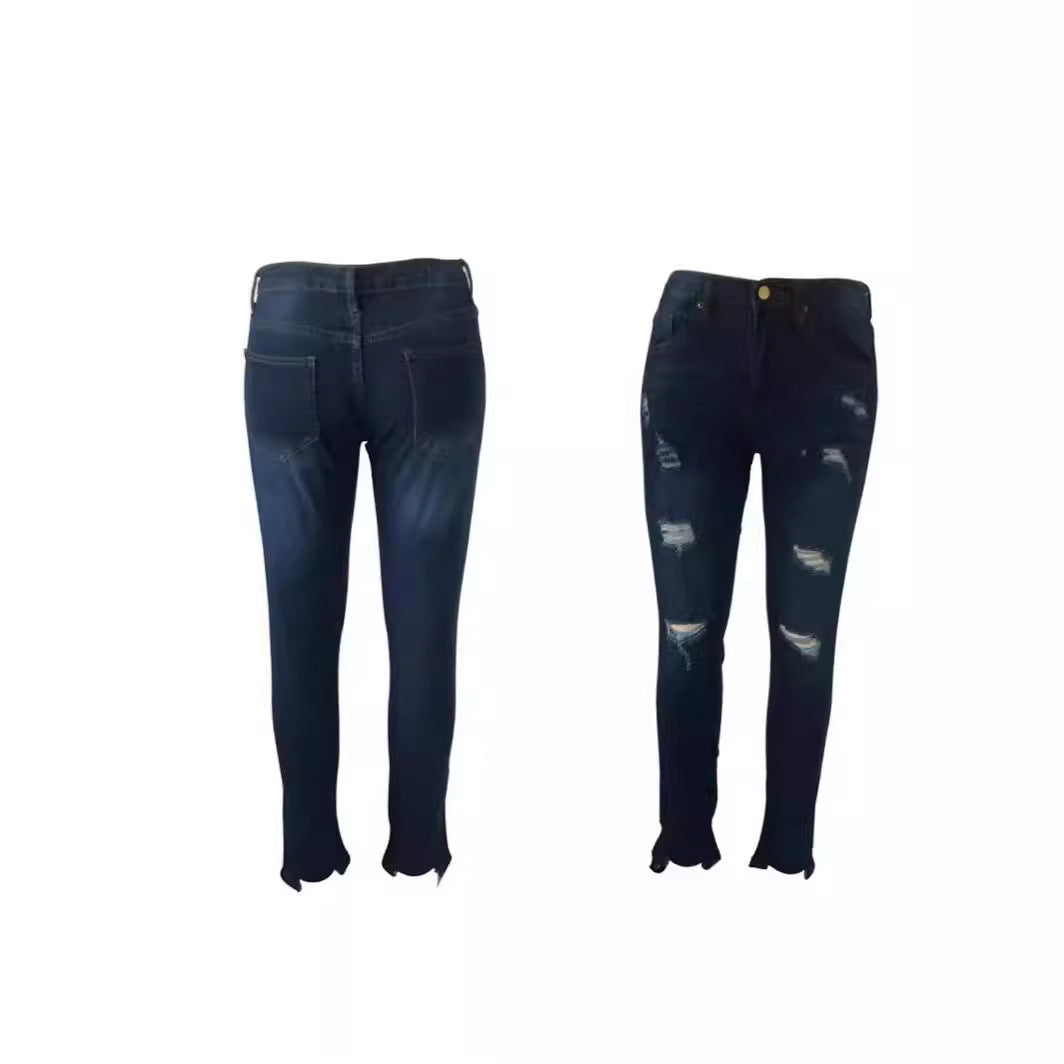 Damen Destroyed Skinny Jeans EB