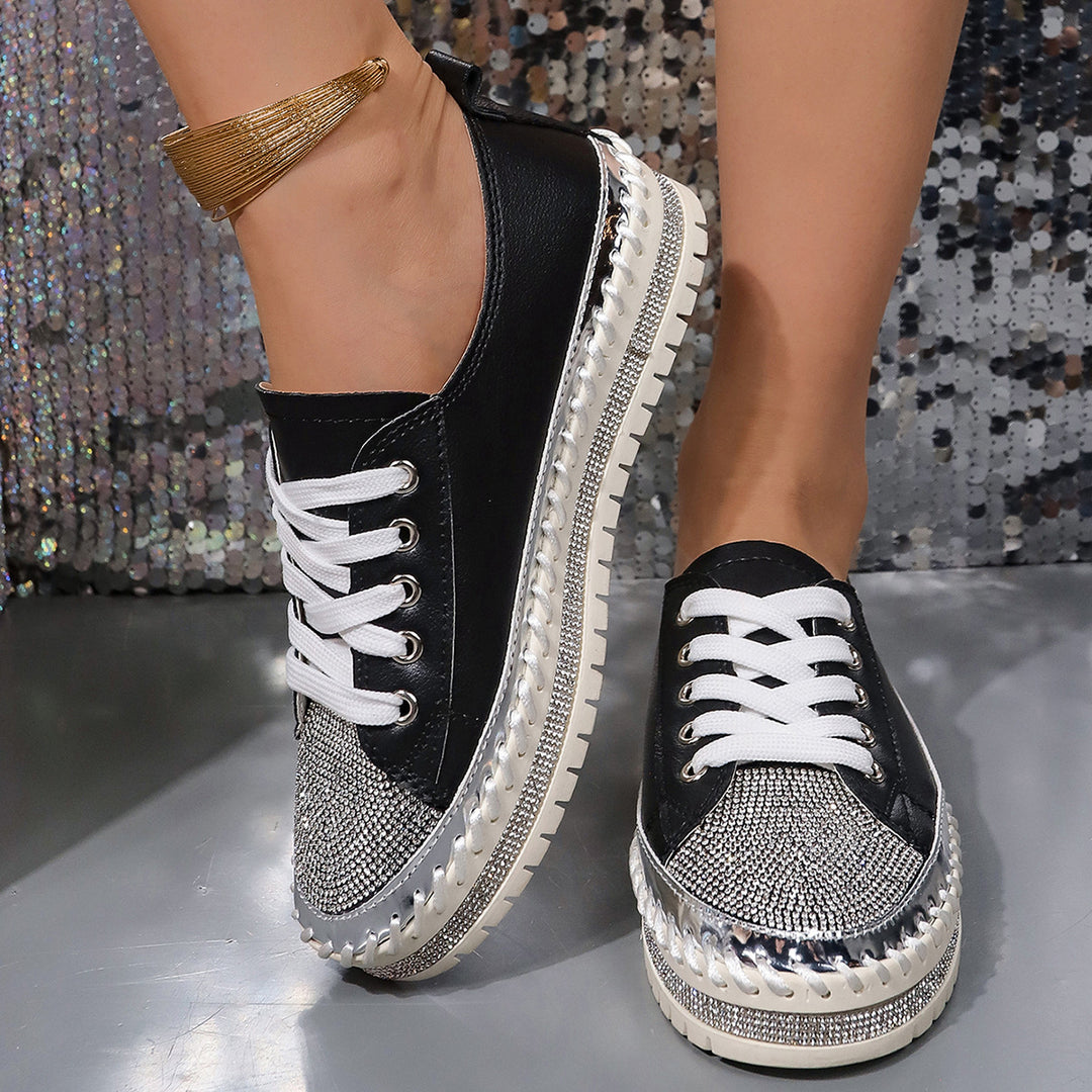 Damen Sneaker mit Glitzergestaltung und elastischer Laufsohle EB