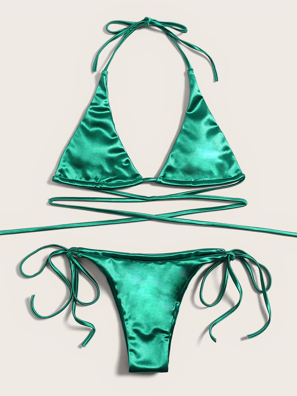 Damen Triangel-Bikini mit verführerischem Satin-Finish EB
