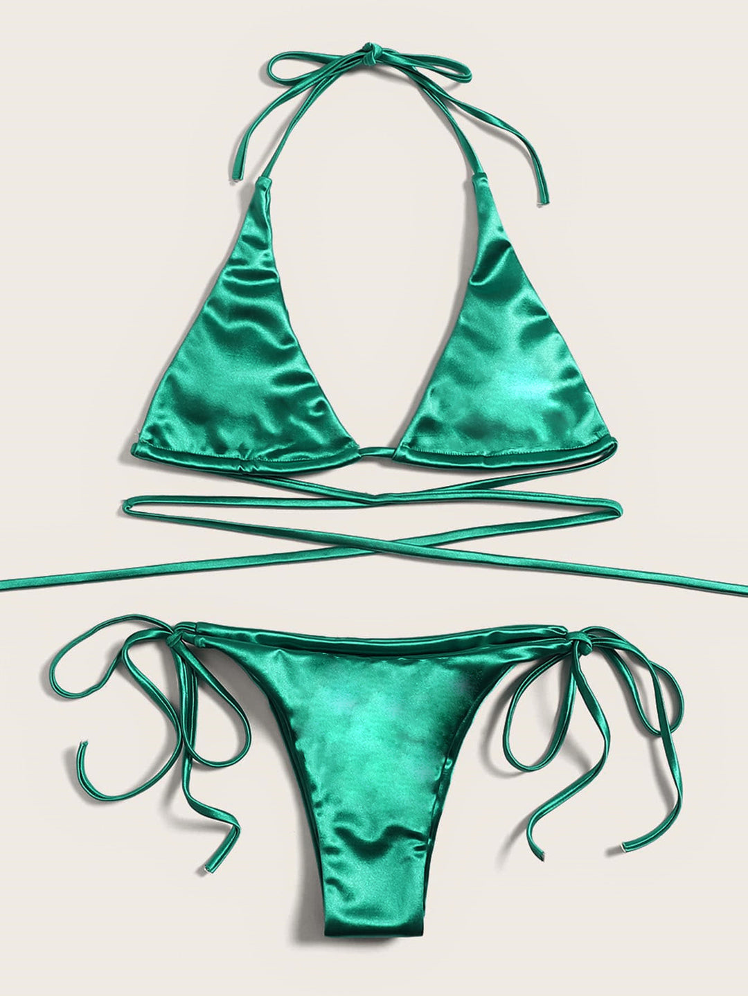 Damen Triangel-Bikini mit verführerischem Satin-Finish EB