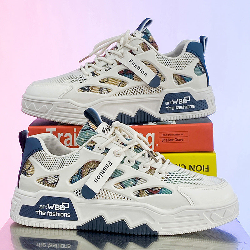 Damen Sportliche Sneakers mit atmungsaktiver Netzstruktur und modischem Muster EB