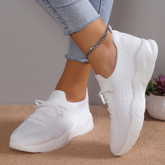 Damen atmungsaktive Slip-On Sportschuhe mit flexiblem Obermaterial EB