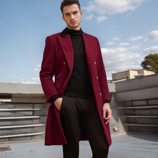Herren Eleganter, taillierter Wollmantel EB