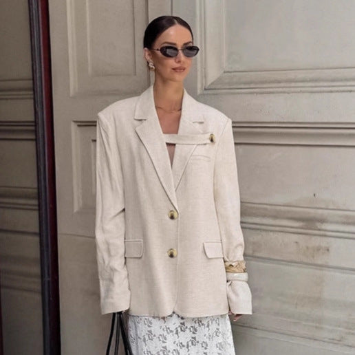 Damen Eleganter Oversized Blazer mit einzigartigem Detail EB