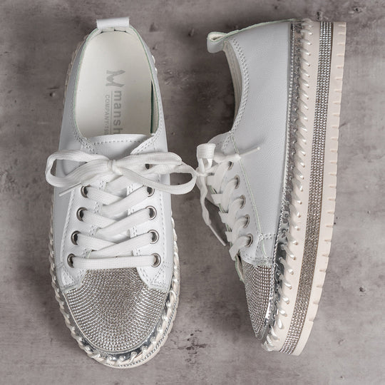 Damen Sneaker mit glitzerndem Material und robuster Sohle EB