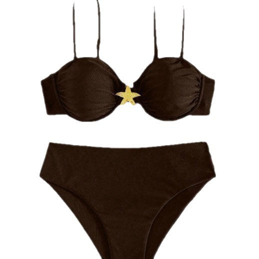 Damen Balconette-Bikini mit dekorativen Sternen EB