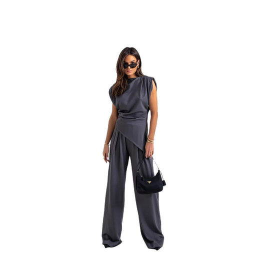 Damen eleganter Jumpsuit mit asymmetrischem Schnitt und hochmodernem Design EB