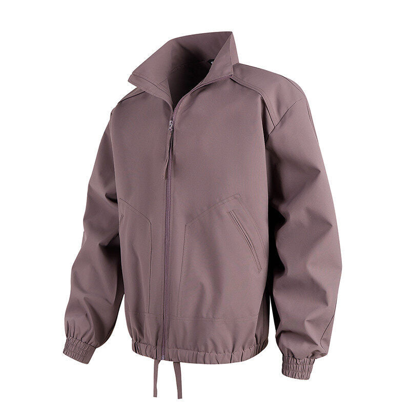 Herren lässige Übergangsjacke mit hohem Kragen und praktischen Taschen EB