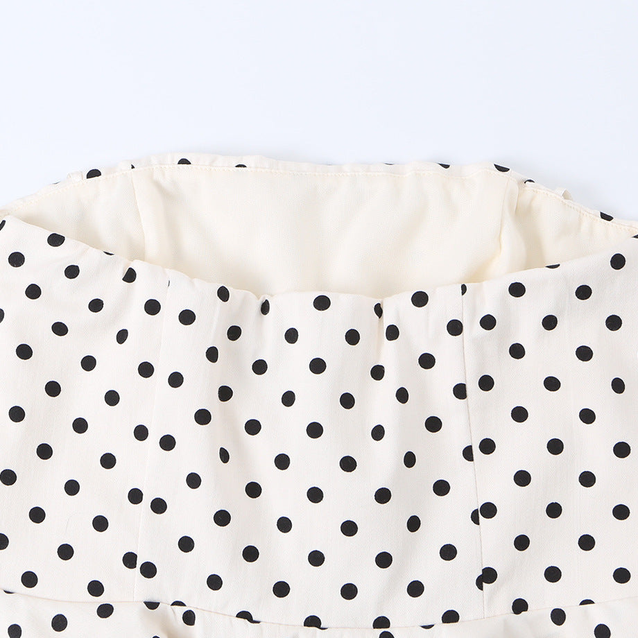 Damen Peplum-Oberteil mit strukturiertem Polka-Dot-Muster EB