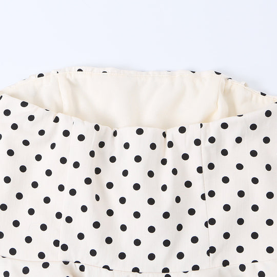 Damen Peplum-Oberteil mit strukturiertem Polka-Dot-Muster EB