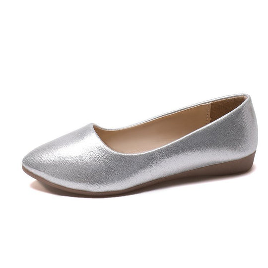 Damen elegante Ballerinas mit schimmerndem Obermaterial EB