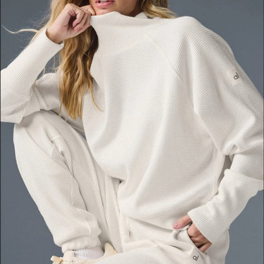 Damen Cozy Waffelstrick Sweater Set EB