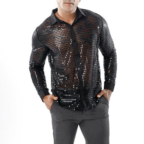 Herren Glänzendes Partshirt mit Strassmotiven EB