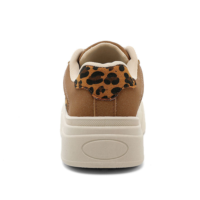 Damen Chunky Sneakers mit Leopardenmuster und bequemer Sohle EB