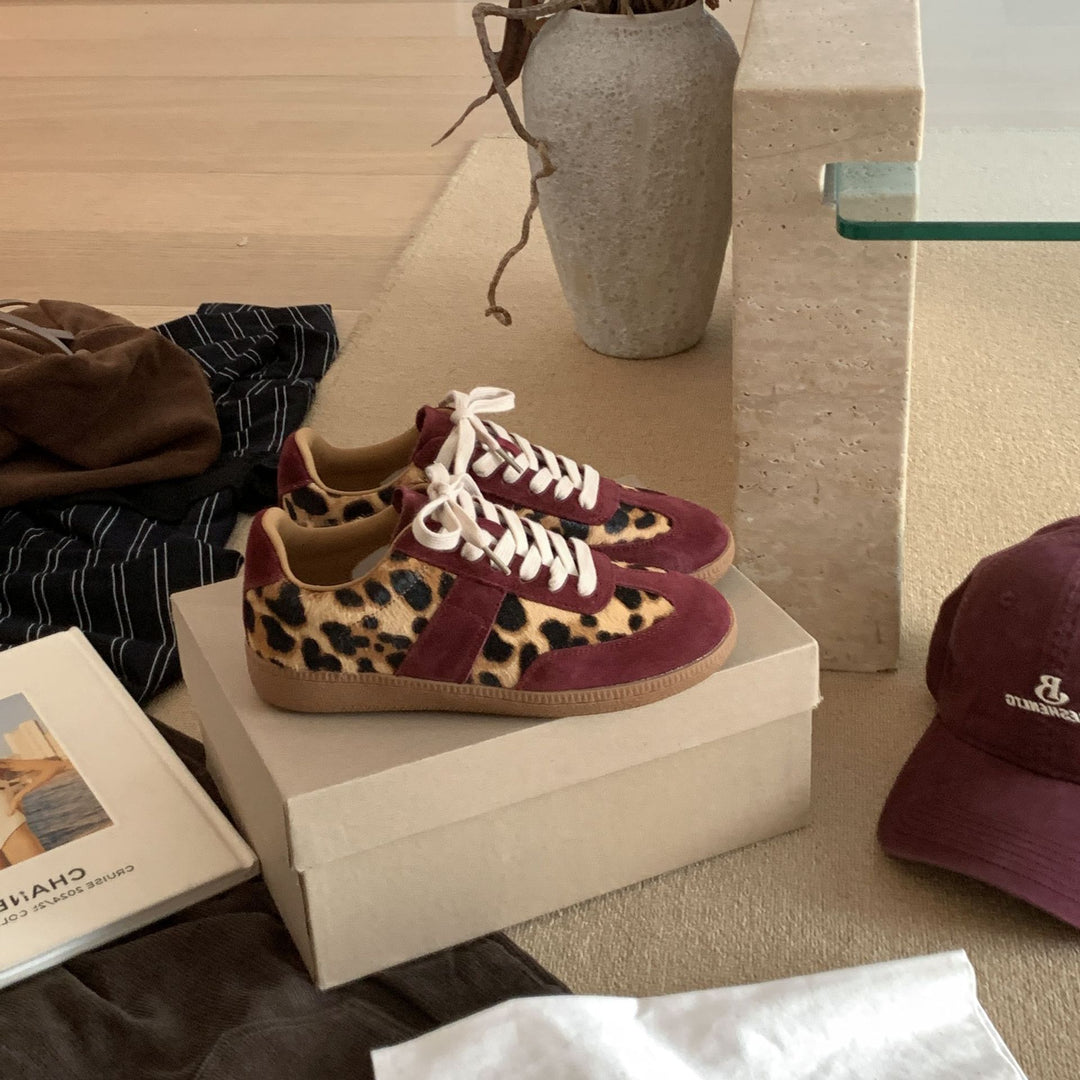 Damen modische Sneaker im zeitlosen Leo-Muster mit weichem Obermaterial EB