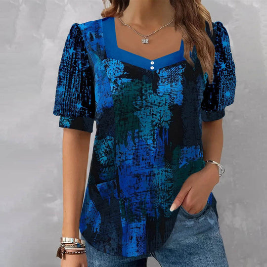 Damen Glitzernde V-Pullover Bluse EB