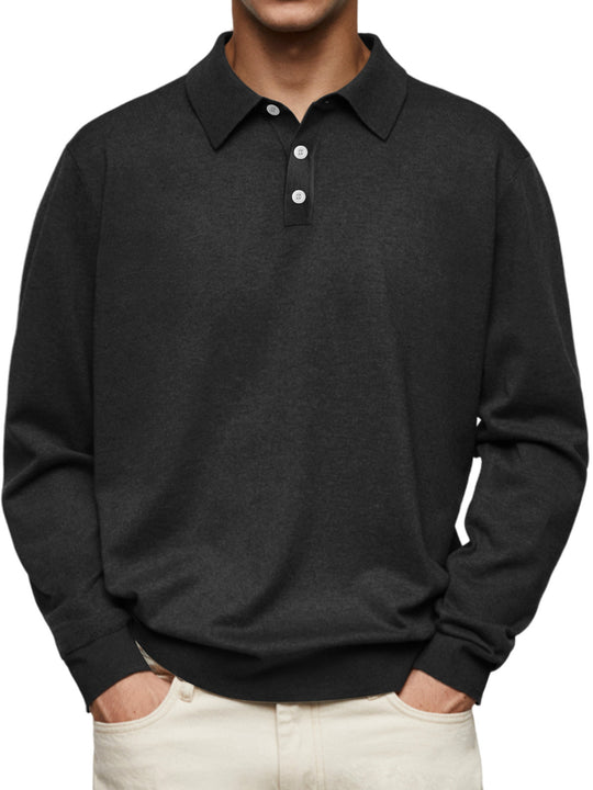 Herren Langarm-Polohemd aus weichem Baumwollmix EB