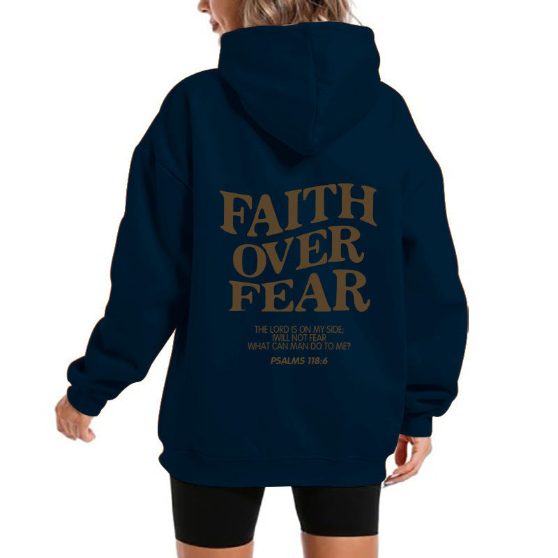 Damen Kapuzensweater mit motivierendem Schriftzug und bequemem Schnitt EB