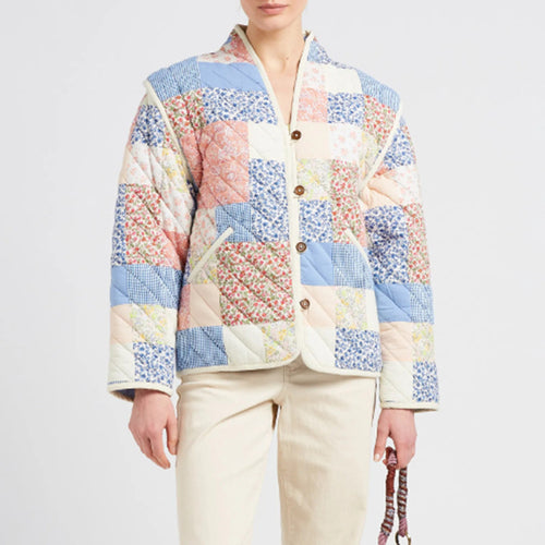 Damen Patchwork-Quilted Jacke EB