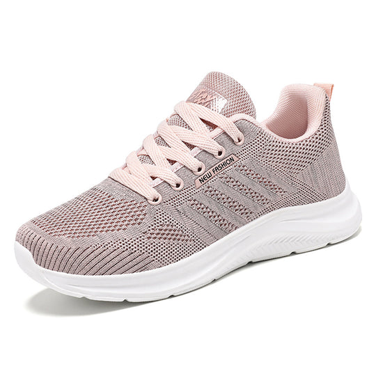 Damen nan gestrickter Schnür-Sneaker mit 3D-Strickobermaterial, verstärkter Zehenkappe und reaktiver EVA-Dämpfung EB