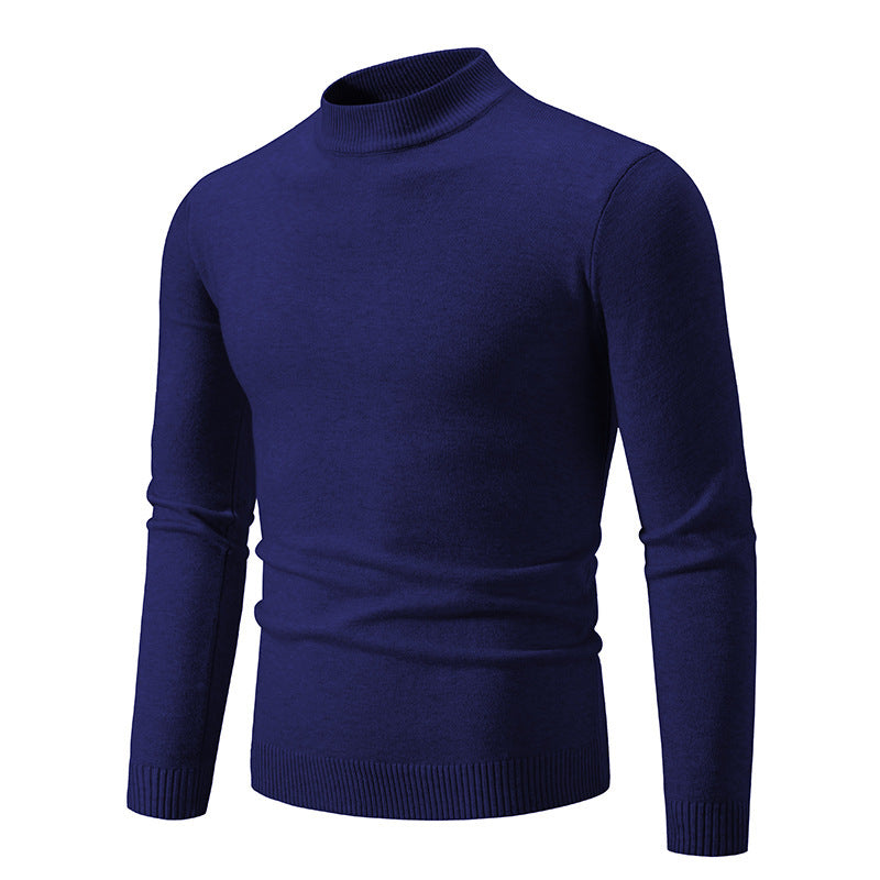 Herren nan taillierter Rollkragenpullover aus feinem Feinstrick mit geripptem Kragen EB