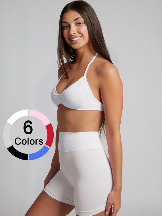 Damen Sportliches Bikini-Set mit hochgeschnittenen Shorts und elastischer Unterstützung EB