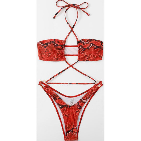 Damen Bikini-Set mit raffiniertem Wickel-Design und eleganten Cross-Trägern EB