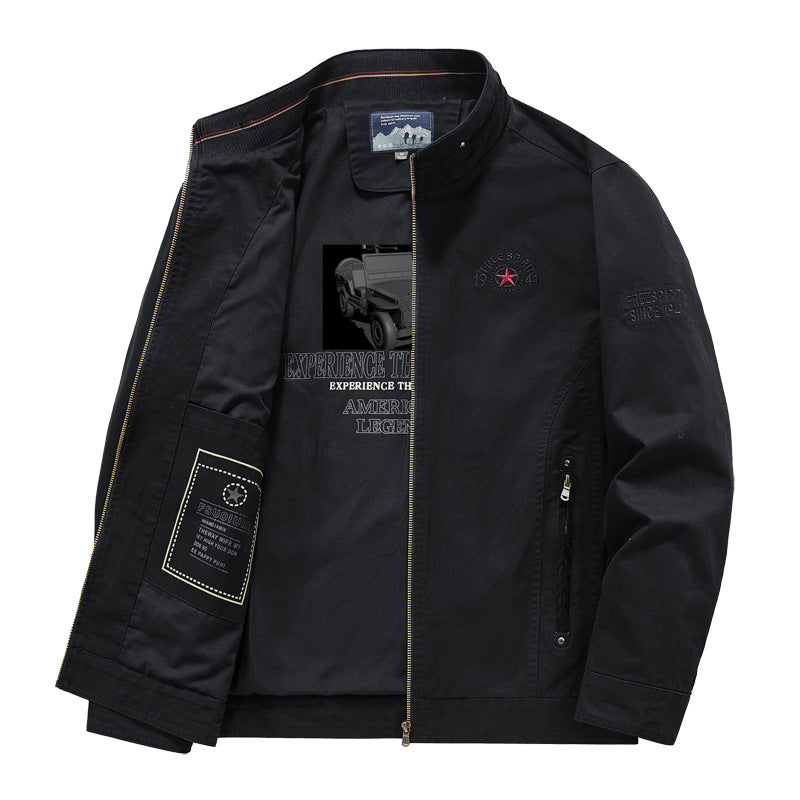 Herren Casual Kurzjacke im Harrington-Stil mit Stehkragen und Innentasche EB