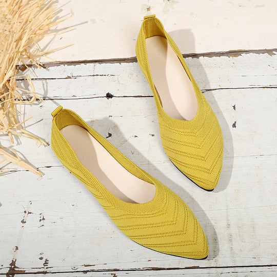 Damen elegante Ballerinas aus atmungsaktivem Strickmaterial EB