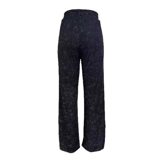 EB | Weites Bein Glitzerdetails Elastischer Bund mit Kordelzug Voller Länge