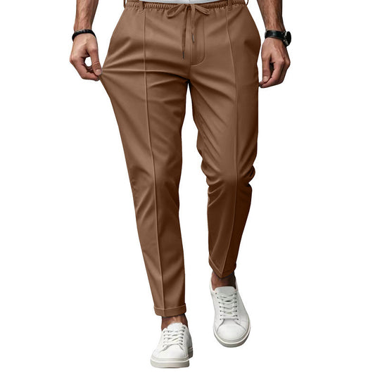 Herren nan tapered Freizeithose mit Bundfalten und elastischem Kordelzug EB