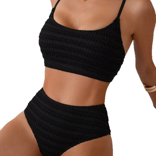 Damen Crop-Top-Bikini mit hohem Bund EB