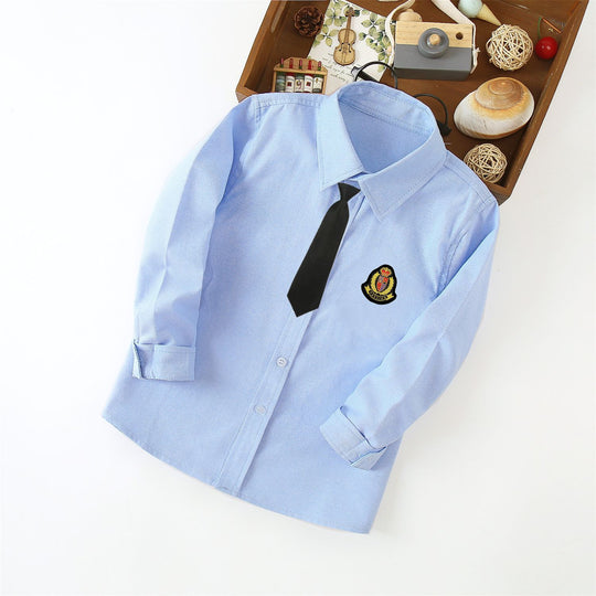 Damen klassisches Langarmhemd mit Wappen EB