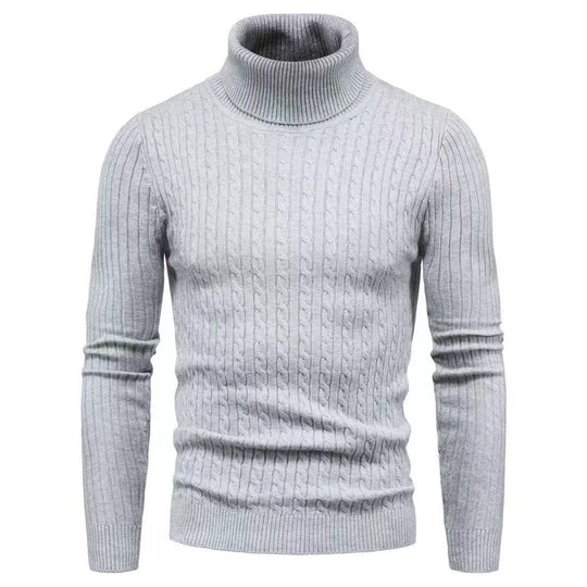 Herren Rollkragenpulli mit strukturiertem Zopfmuster EB