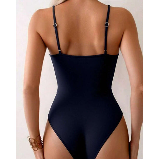 Damen Hochwertiger Cut-Out Badeanzug mit dekorativen Schnallen EB