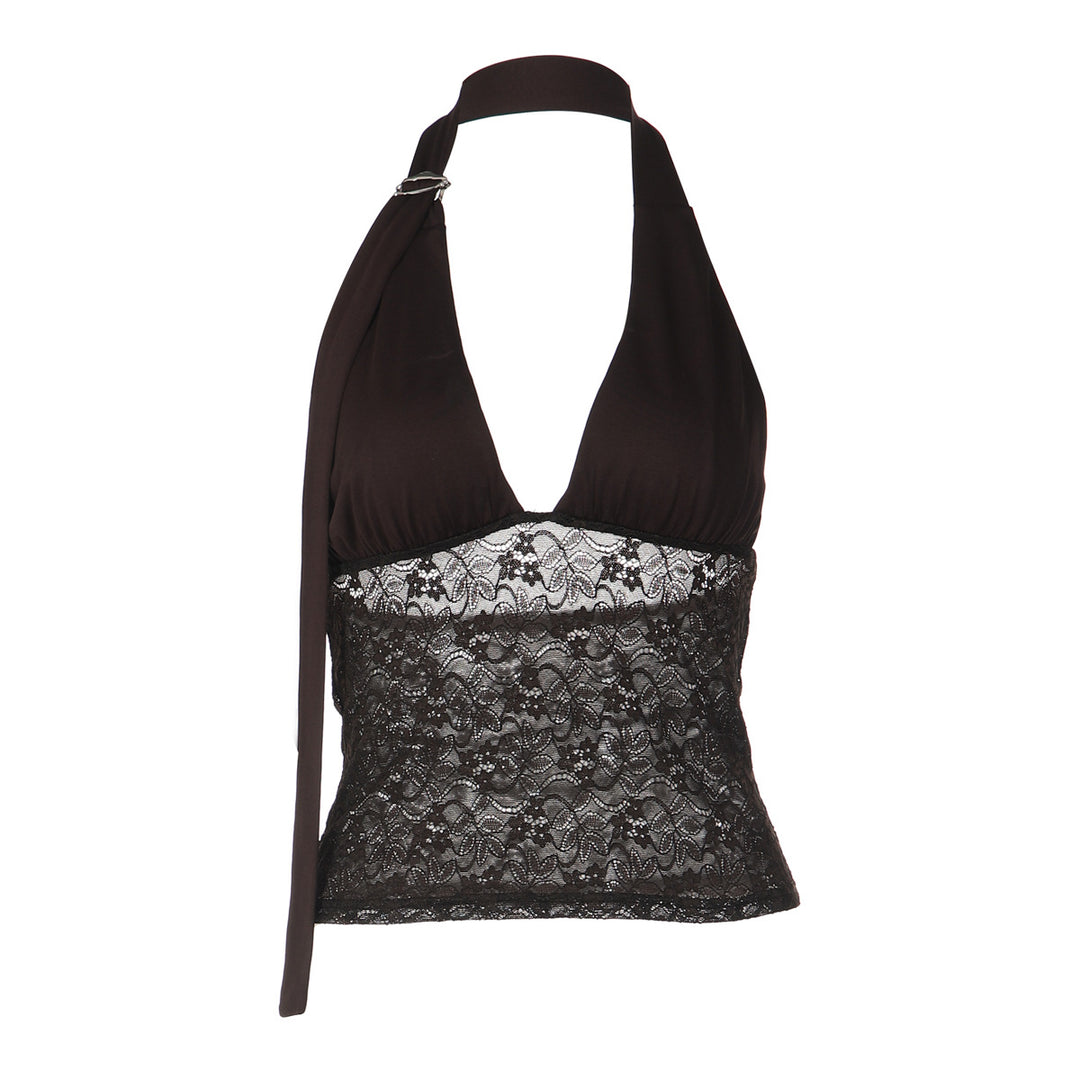 Damen Halterneck-Spitzenoberteil EB