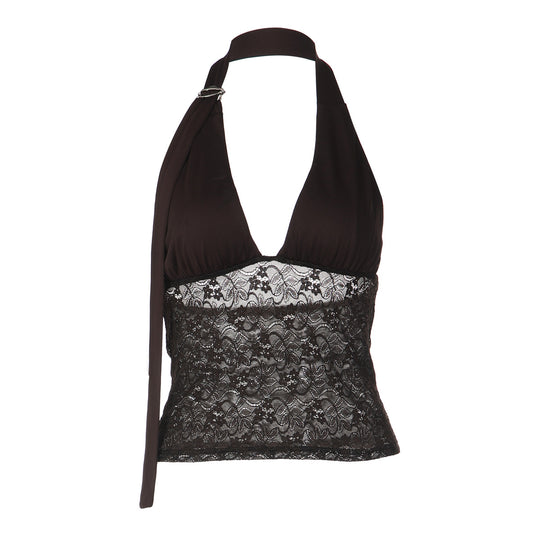 Damen Halterneck-Spitzenoberteil EB