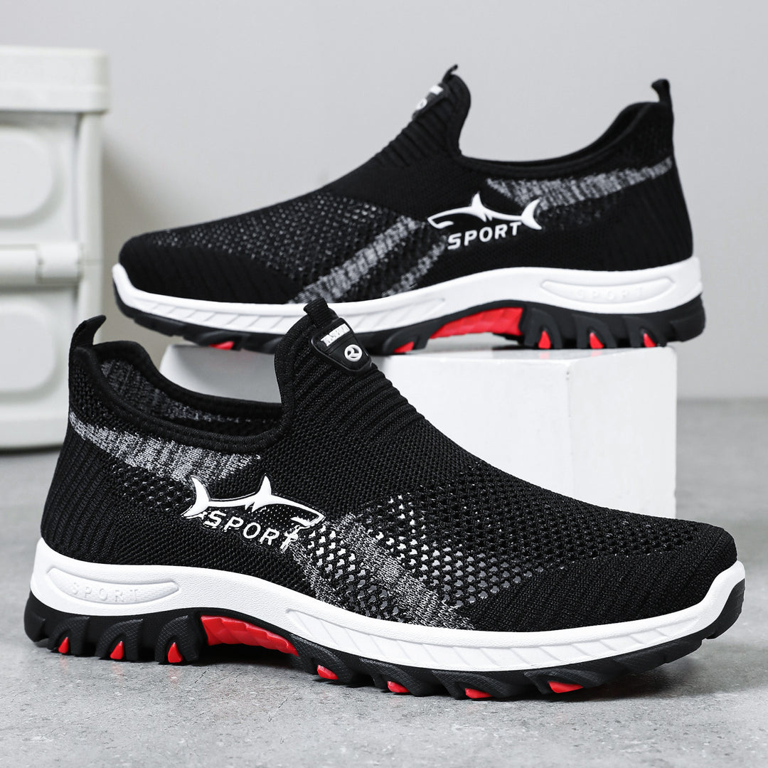 Damen Sportliche Sneaker mit atmungsaktivem Strick-Obermaterial und rutschfester Sohle EB