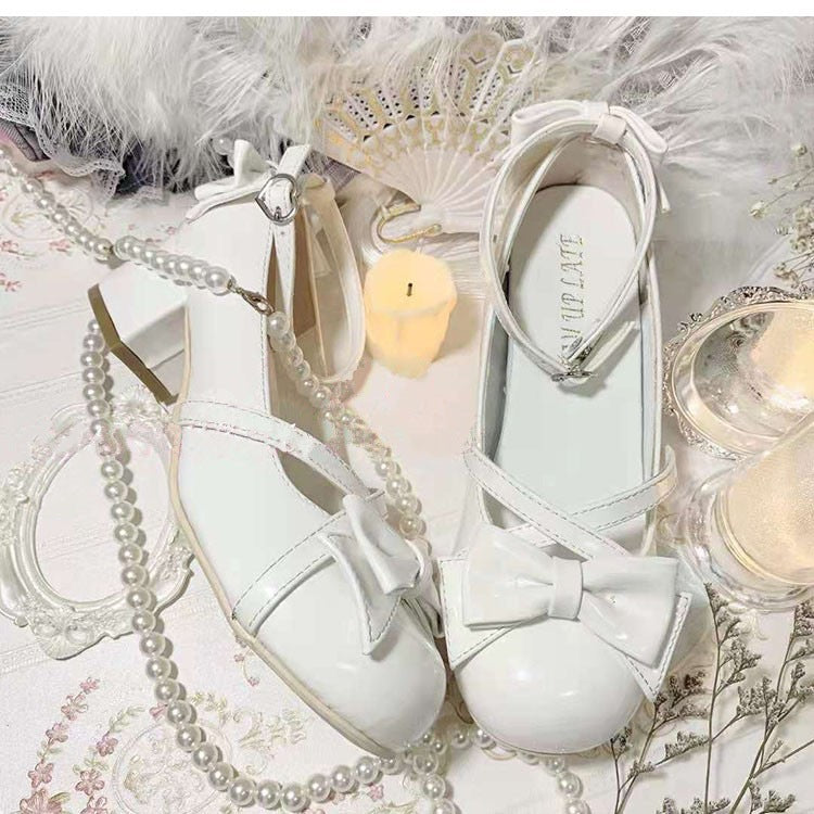 Damen elegante Mary Jane Slingback-Schuhe mit Zierschleife und bequemer Sohle EB