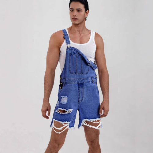 Herren Lässige Jeans-Latzhose EB