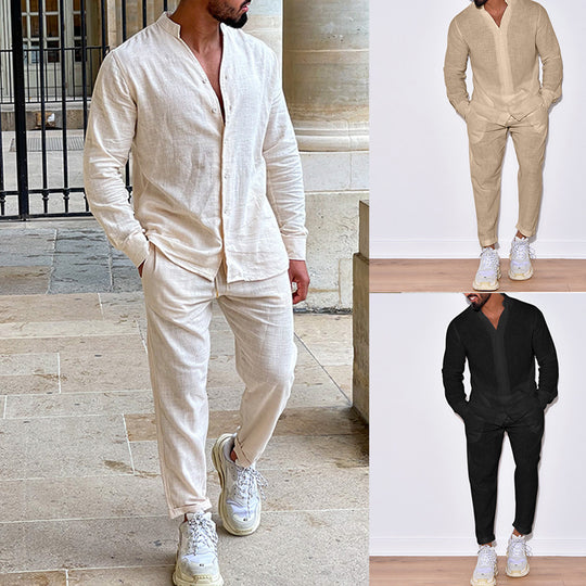 Herren Leinenanzug mit modernem Schnitt und lässigem Look EB
