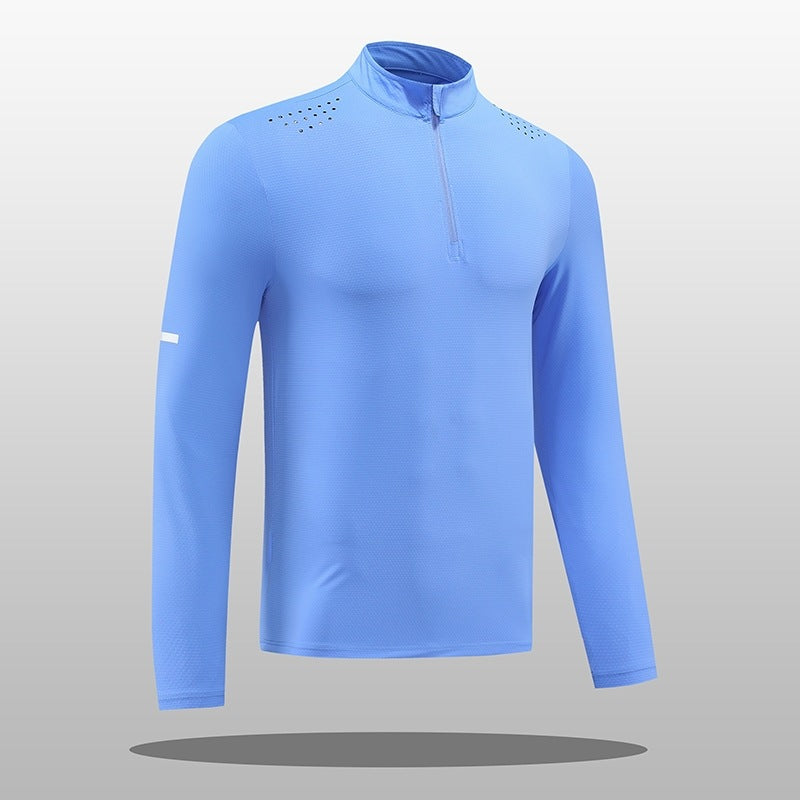 Herren Funktions-Langarmshirt mit Reißverschluss und atmungsaktivem Material EB