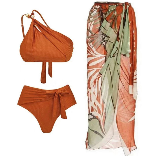 Damen Bikini-Set mit dekorativem Wickelrock EB