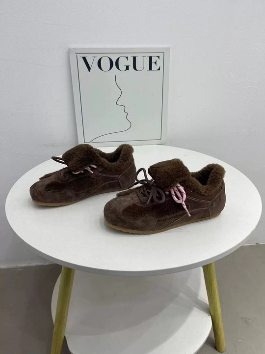 Damen Sportliche Fleece-Sneaker mit weichem Innenfutter und rutschfester Sohle EB