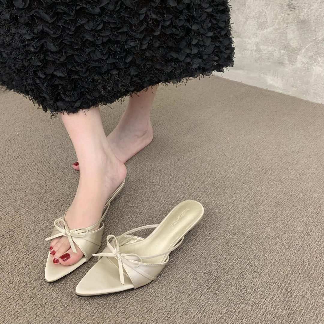Damen elegante Sling-Sandalen mit modischem Schleifendetail und komfortabler Sohle EB